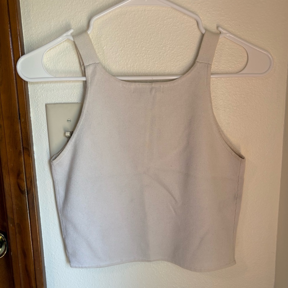 Glamorous Women's Cream Cropped Tank Top size S - Picture 5 of 9